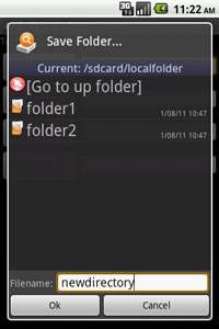 AndExplorer Save Folder Intent