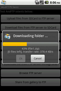 AndFTP Download Folder Intent