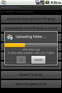 AndFTP Upload Folder Intent