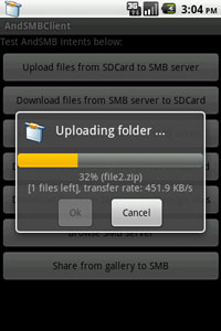 AndSMB Upload Folder Intent