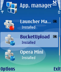 BucketUpload in Application Manager
